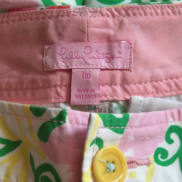 Lilly Pulitzer Mariposa Floral Print Buttercup Scalloped Shorts 00 Resort - Picture 3 of 10